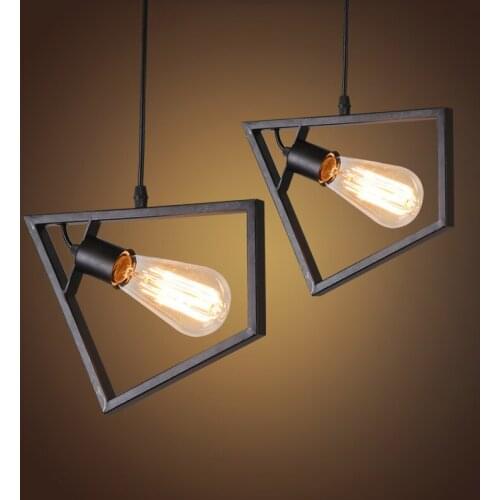 The American Bar Restaurant Three Head Lamps Chandelier Personality Retro Industrial Wind Iron Meal Hanging Lamp pendant lights