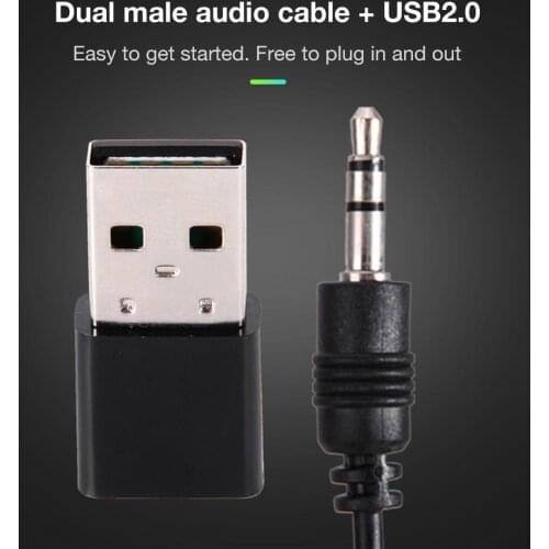 Mini Car Bluetooth Receiver 5.0 USB Car Audio Adapter USB Dongle AUX 3.5MM Audio Cable For Car TV PC Home Audio