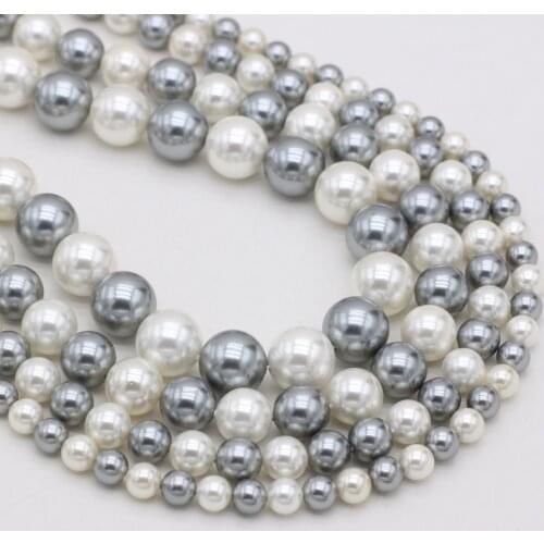 Natural Shell Bead Fritillary Round Mixed Color Beaded Loose Spacer Beads For Jewelry Making DIY Necklace Bracelet Accessory