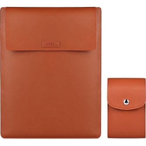 Rainyear Laptop Stand Sleeve Case For Macbook Air 13 14 15 Notebook Bag for PU Leather Waterproof Sleeve Bag