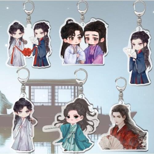 Word Of Honor Keychain Man Cartoon Key Chain Women Acrylic Key Ring Pendant Key Holder Keyring