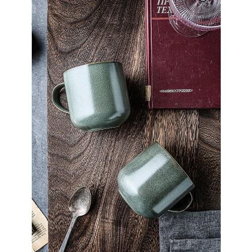 500ml Large Capacity Coffee Mugs Green Ceramic Underglaze Water Cups Jpanese Nordic Style Breakfast Milk Cups