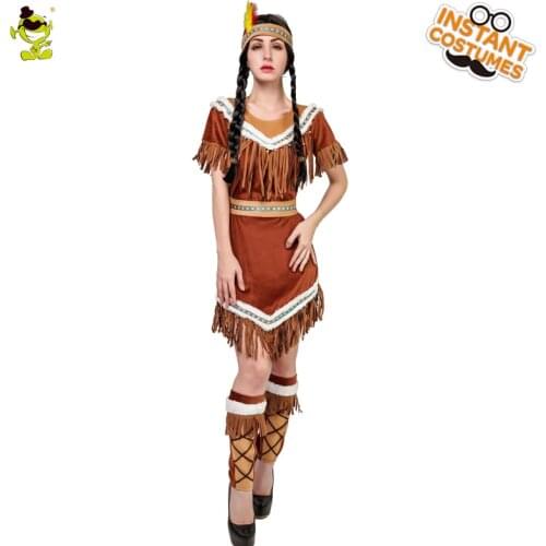 Sexy Womens Indians Princess Costumes Carnival Cosplay Indian Outfits Halloween Party Role Play Fancy Dress Up for Adult Female