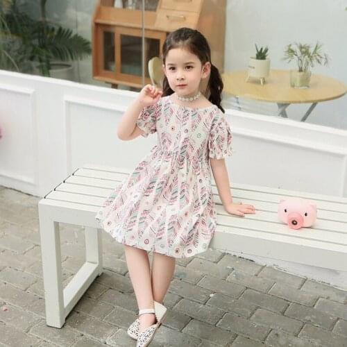 Summer Cute Girls Dress Infant Baby Girls Kids Dresses Princess Foral Print Dress Outfits Clothing Summer Kids Girls Clothes