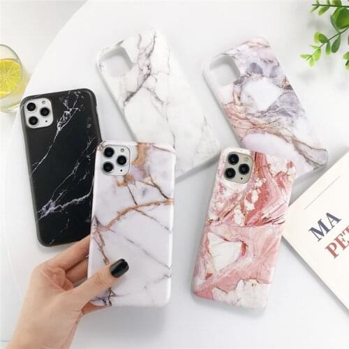 Moskado Marble Stone Texture Phone Case For iPhone 11 Pro Max 12 Pro Max X XR XS Max 7 8 6 6s Plus Soft IMD Silicone Back Cover