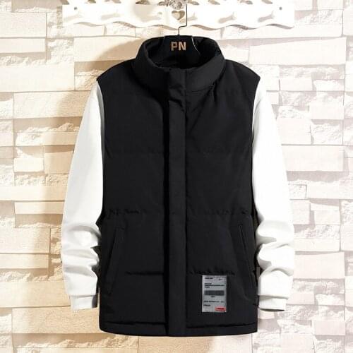 2021 Korean Casual Mens Sleeveless Cotton-Padded Jacket Men PrimaloftOne Vest Stand Collar Waistcoat Male 3 Colour M-5XL M02