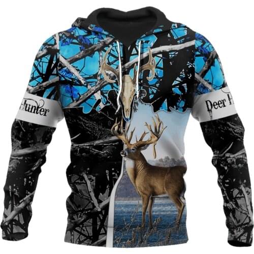 2020 New Hoodie Beutiful deer hunting camo 3D printed Hooded Sweatshirts Unisex Casual streetwear Hoody Wholesale and retail