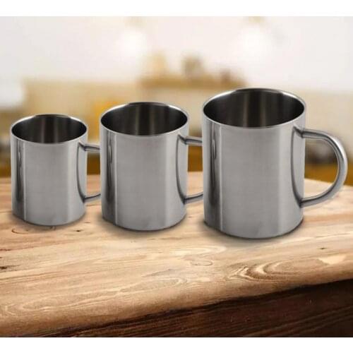 1pcs Stainless Steel Beer Mugs 220ml 300ml 400ml Portable Coffee Cup Double Wall Handle Milk Mugs Eco-Friendly Water Cups