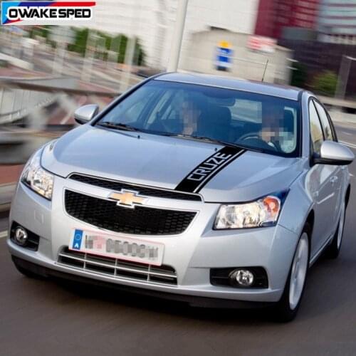 Car Hood Bonnet Stripes Auto Engine Cover Decor Sticker For Chevrolet-Cruze Racing Sport Vinyl Decal Exterior Accessories
