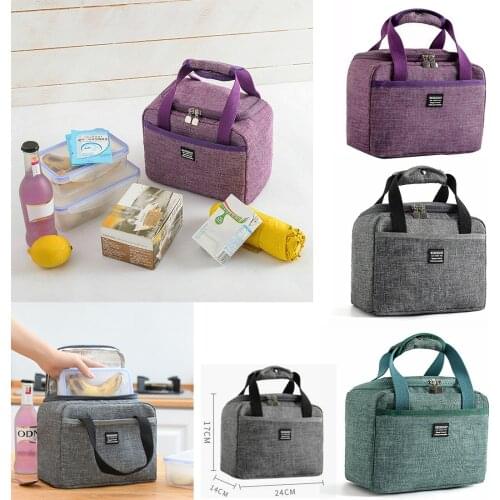 Portable Lunch Bag New Thermal Insulated Lunch Box Tote Cooler Handbag Bento Pouch Dinner Container School Food Storage Bags