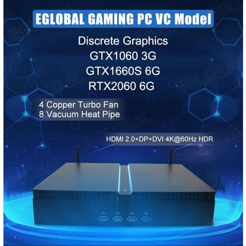 EGLOBAL Intel i3 i5 i7 i9 processer VC gaming computer support 8th 9th 9900 9700 9600 with Type-C GTX1060 3G 8 Core 16 Threads