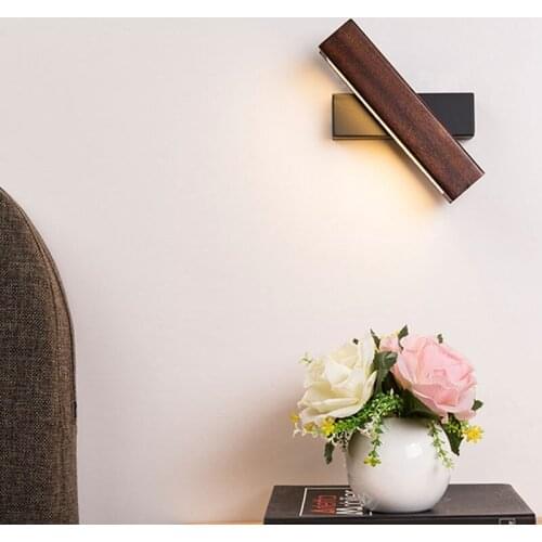 Promotion! Modern Nordic Solid Wood LED Rotated Wall Lamp Bedside Night Light Bedroom Living Room Aisle Sconce Light Fixture Wal