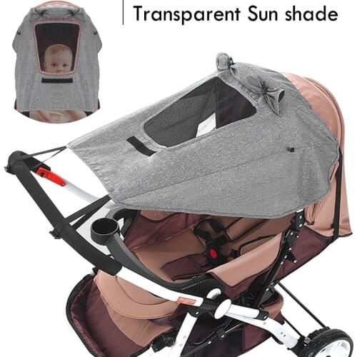 Transparent Baby Stroller Sunshade Windproof Waterproof UV Resistant Sunshade Cover for Baby Infants Carriage Car Seat Sun Visor