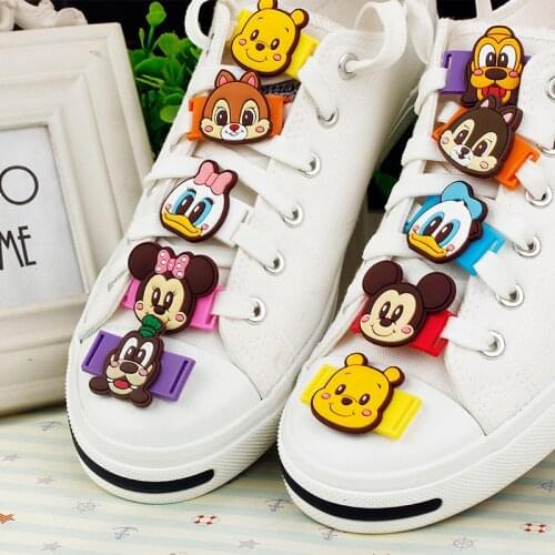 Disney Shoelace Buckle Cartoon Character Mickey Mouse Dolls Toys Pvc Creativity Accessories for Sports Shoes Buckle Winnie