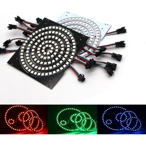 5050 RGB WS2812B with built-in IC, square and round, individually addressable LED pixel strip 5V Matrix module light intelligent