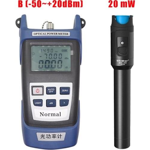 Handheld Optical Power Meter -50~+20dBm + 20mw 20km Fiber Optic Visual Fault Locator, Red Laser Tester OPM VFL Fibra optica tool