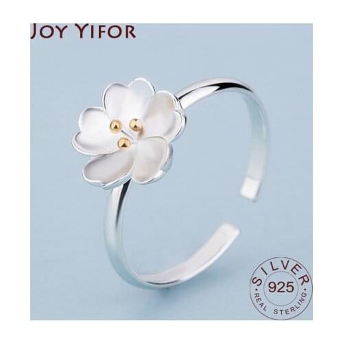 S925 Sterling Silver Ring Woman Models Sweet Korean Version Retro Birthday Gift Simple Open Joints Ring Silver Jewelry