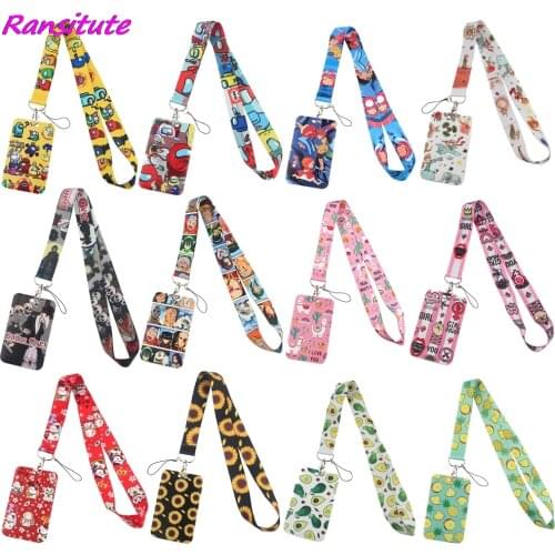 Ransitute R1637 Anime Lucky Cat Alpaca Feminism Neck Strap Lanyard For Keys ID Card Gym Phone Straps Hang Rope Lariat Lanyard