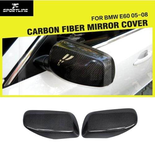 Replacement Styling Carbon Fiber Car Side Rearview Mirror Covers Caps for BMW 5 Series E60 2005 - 2008