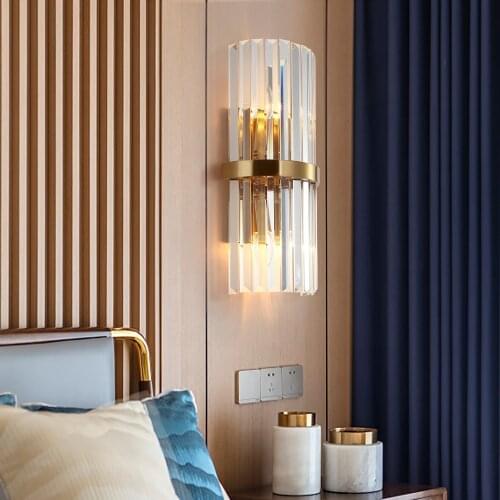 Modern Bedside Crystal Wall Lamp For Bedroom Dining Room Decoration Home Lighting LED Sconce Light Corridor Fixtures