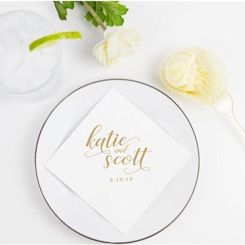 Custom First Name Wedding Napkins | Rehearsal Dinner | Engagement Party | Custom Bar Napkins | Custom Wedding Napkins