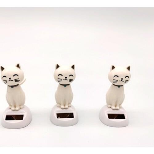 Shaking Head Dancing Little Cat Figure Table Top Home Office Dashboard Decoration Bobble Head Doll Trinket for Kids
