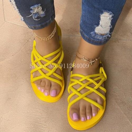 Comfy Beach Shoes Spring Women Rope Sandals Cute Shoes Casual Braided Fashion Flats Sandal Woman Summer Beach Slides Slip-on
