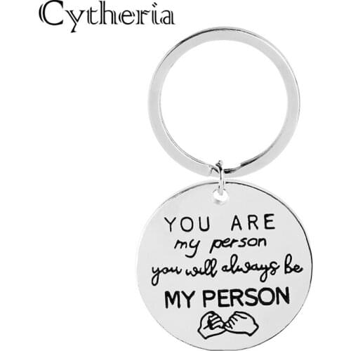 You are my person you will always be my person keyrings for lover keychains promise keyrings love gift key chain Valentines day