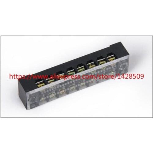 High Quality Dual Row 8 Position Covered Screw Terminal Strip 600V 15A TB-1508