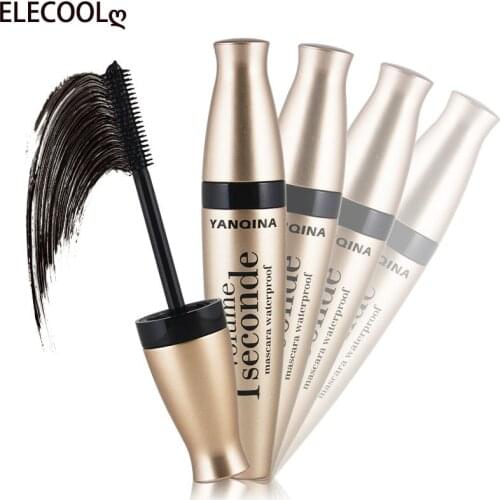 ELECOOL 1pc Black Curling Eyelash Smooth Mascara With Silicone Brush Waterproof Sweatproof Non-smudge Long Lasting Eye Cosmetic