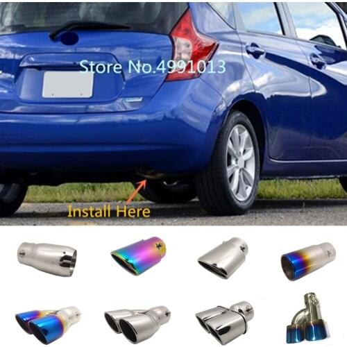 For Nissan NOTE 2013 2014 2015 2016 car protect cover Stainless steel muffler pipe outlet dedicate exhaust tip tail 1pcs