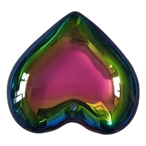 10pcs /lot 35mm Rainbow Crystal Heart Pendant Crystal Parts Hanging Crystal Drop Prism Lamp Part Suncatcher