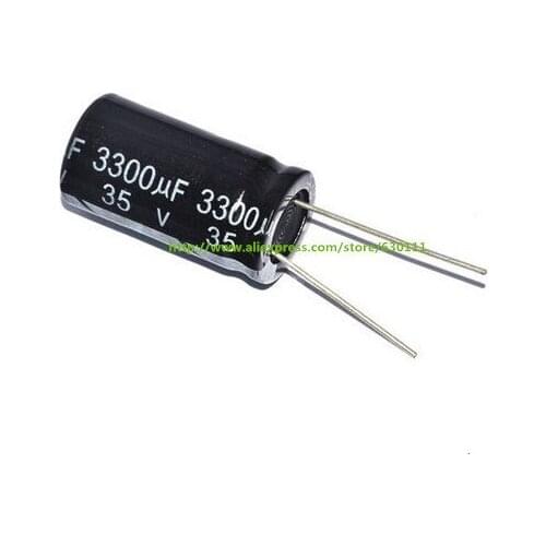 100pcs 3300uF 35V Radial Electrolytic Capacitor 35V3300UF 16mm X30mm