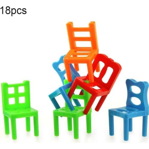 18Pcs Creative Balance Stacking Chairs Board Game Parent-Child Interactive Toy