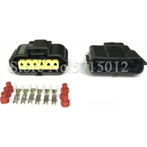 6 Hole Auto Gasoline Pump Plug Car Accelerator Pedal Connector 184060-1 For Ford Focus KIA Hyundai Mitsubishi