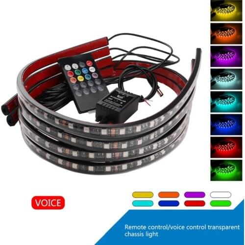 Car Remote RGB LED Strip Decorative Atmosphere Light Underbody System Neon Lamp