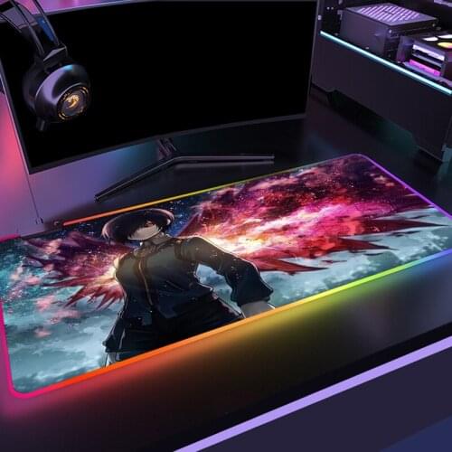 RGB Large Tokyo Ghoul Gaming Computer Republic of Gamers Mousepad Gamer Mouse Carpet PC Desk Mat with LED Backlit Support DIY
