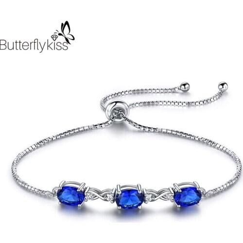 BK Nano Tanzanite Adjustable Tennis Bracelets Real 925 Sterling Silver For Women Girl Christmas Female Jewelry Gifts