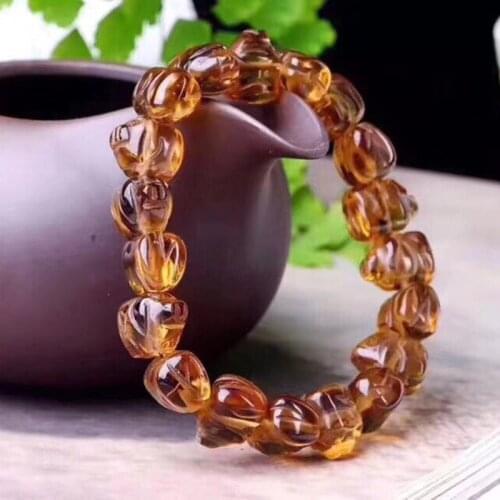 Tea Crystal Bracelets Carved Meng Pig Beads Bracelets Happy for Women Lovers Blessing Crystal Zodiac Bracelet Fashion Jewelry