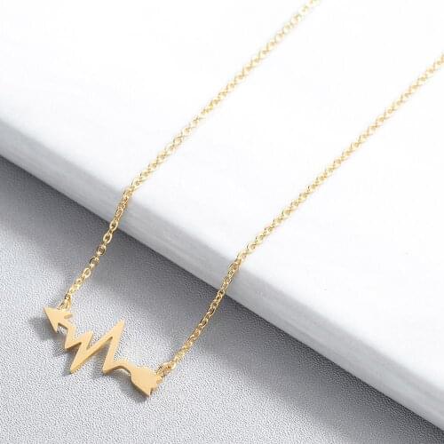 Chandler Stainless Steel Arrow Necklace Heart Beat Heartbest Medical Nurse Doctor Lover Gifts Gold Rose Gold Color Colier