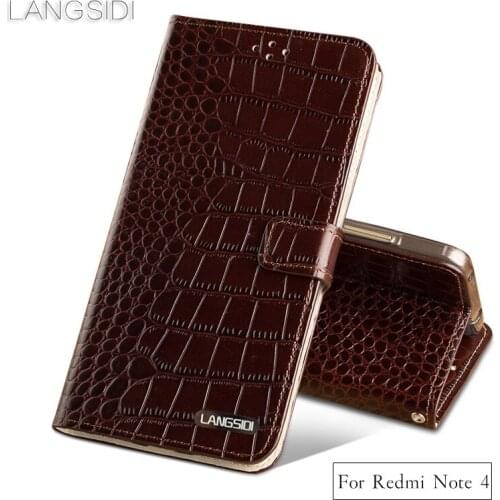 Luxury brand phone case Crocodile tabby fold deduction phone case For Redmi Note4 cell phone package All handmade custom