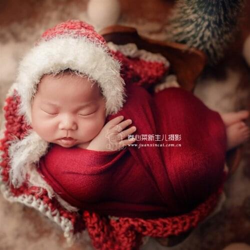 Newborn Christmas Wrap Knit Stretch Layer Baby Photography Blanket Stretch Jersey Wrap Baby Blanket Newborn Swaddle Sack Props