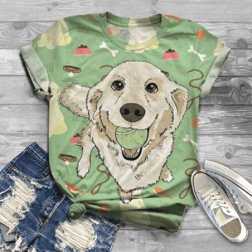 Oversized New Digital 3D Dog Printed Women T-Shirt O Neck Short Sleeve Graphic Tops Summer Harajuku TShirt Camisetas Mujer