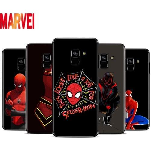 Hot Marvel SpiderMan Art Soft TPU For Samsung Galaxy A8 A9 A7 A750 A6 A5 A3 A6S A8S Star Plus 2016 2017 2018 Black Phone Case