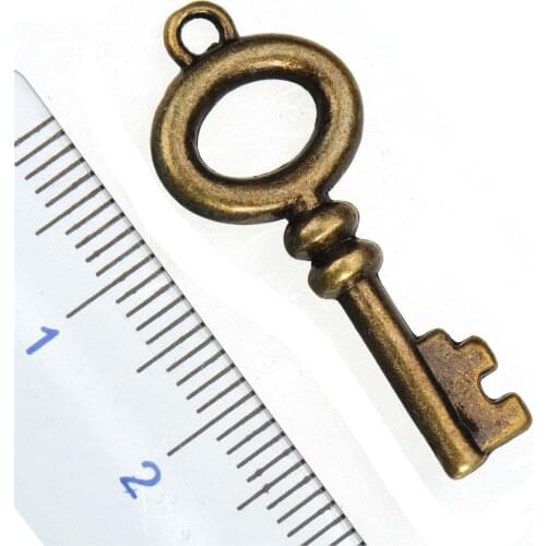 Keys Charms For Jewelry Making Handiworks Accessories DIY Suspension Flat Open Oval 32*13mm Metal Retro Bronze Fashion 20pcs/lot