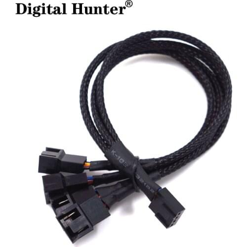 Mainboard CPU PWM 4pin Fan Sleeved Extension Splitter Computer Case Mainboard 4 PIN Power Cables Connectors Fan Splitter