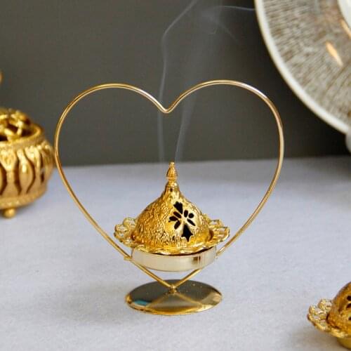 Muslim Ramadan Candle Holder Moon Or Love Heart Shape Home Decor For Bedroom Living Room Centerpiece Decoration Incense Burner