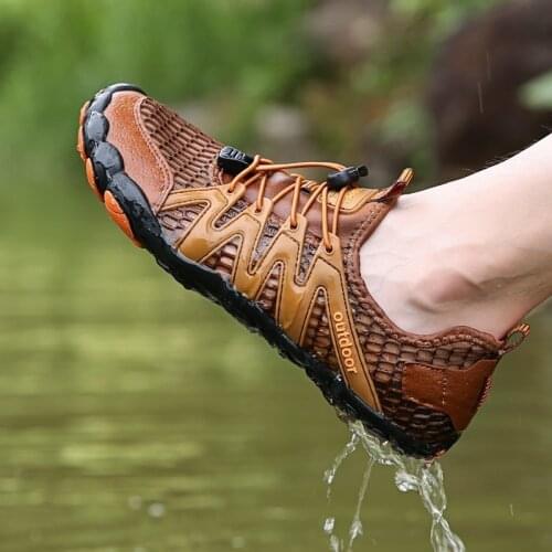 Men Upstream Aqua Shoes Outdoor Breathable Barefoot Diving Swimming Water Shoes Beach Wading Shoes Seaside Sneakers Plus Size