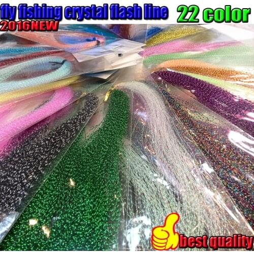 2016NEW lure line 22kinds color fly fishing crystal flash line 6bag/lot jig fishing line length is 30CM