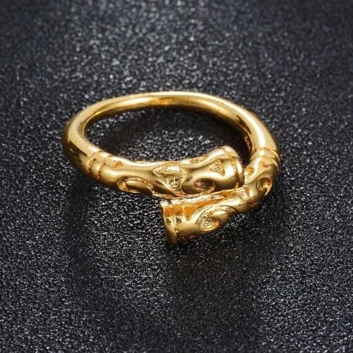 New Fashion Gold Ring For Women Men Monkey King Bar/Golden cudgel Shape Ring Adjustable Wedding Jewelry Gift Dropshipping